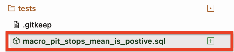 creating a test on our pit stops model referencing the macro